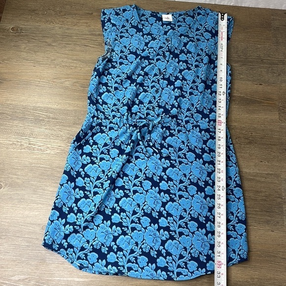 Cabi Java Dress Indigo Blue Floral Style #5265 Drawstring Waist, size small - Picture 6 of 10